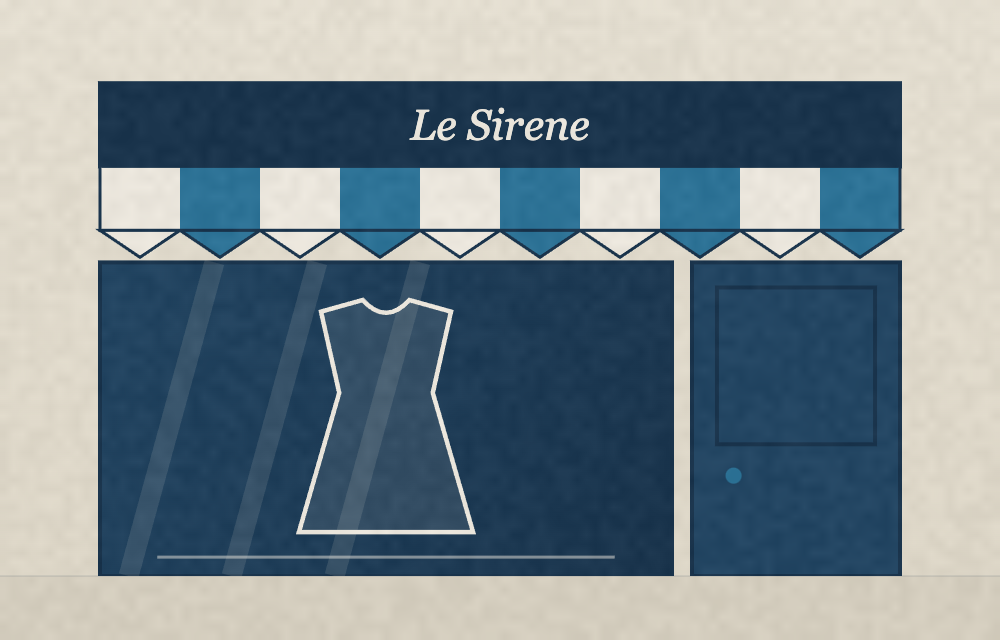La vetrina di Le Sirene in Via Gioberti